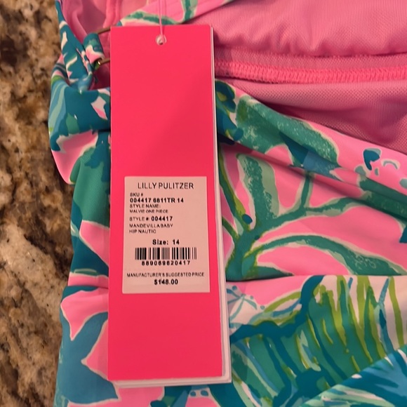 Lilly Pulitzer Malvie One Piece Swimsuit Size 14 NWT - Picture 9 of 10